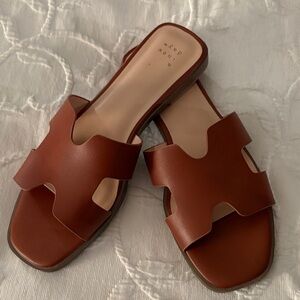 a new day Brown Slide Sandals
